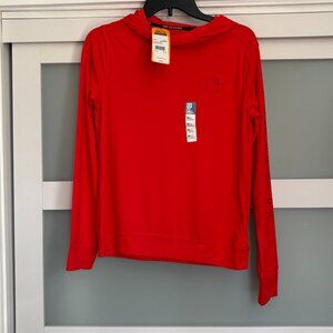 Carhartt Force Sun Defender Hooded Graphic Shirt Ladies sz XS 0-2 Red L/S NWT